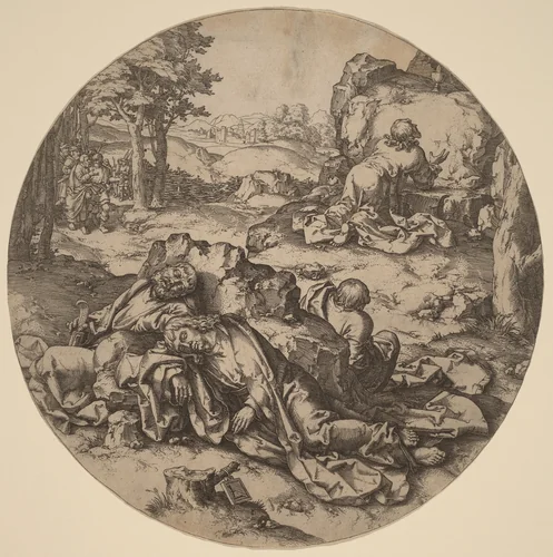 Christ at the Mount of Olives by Lucas van Leyden, print, 1509