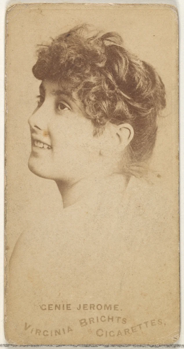 Genie Jerome, from the Actors and Actresses series (N45, Type 1) for Virginia Brights Cigarettes by Allen & Ginter, photograph, 1885-1891