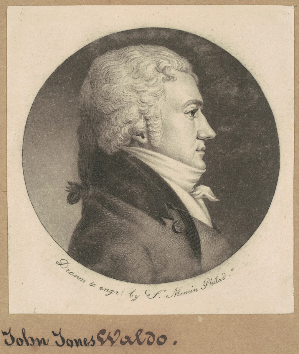 John Jones Waldo by Charles B. J. Févret de Saint-Mémin, print, 1800