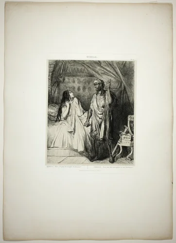 Have you pray'd tonight, Desdemona?, plate twelve fom Othello by Théodore Chassériau, print, 1844