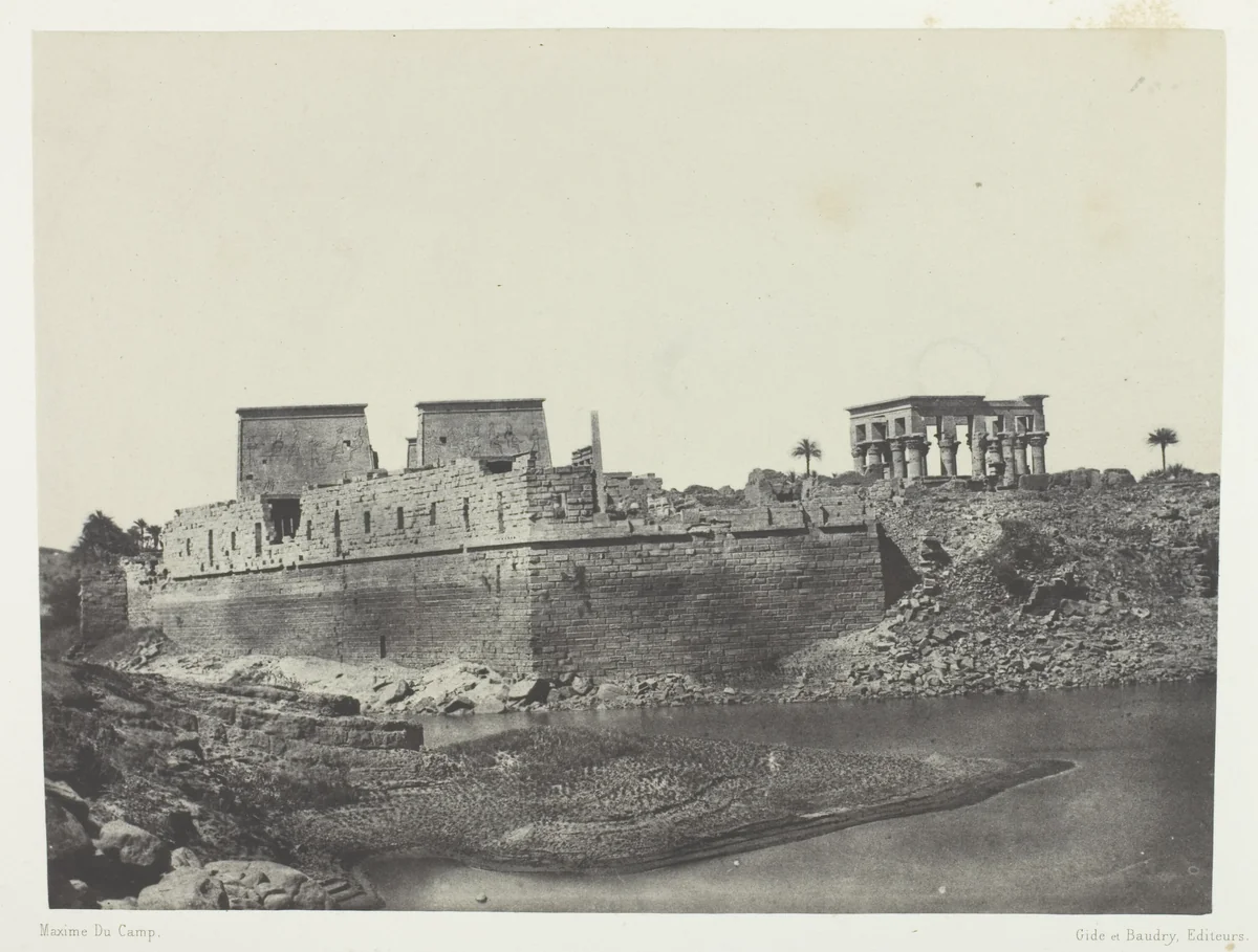 Vue Prise à l'Angle Sud-Ouest, Philoe; Nubie, plate 69 from the album "Egypte, Nubie, Palestine et Syrie" (1852) by Maxime Du Camp, photograph, 1849-1851