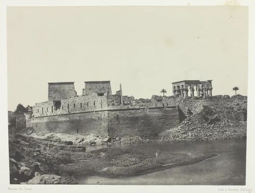 Vue Prise à l'Angle Sud-Ouest, Philoe; Nubie, plate 69 from the album "Egypte, Nubie, Palestine et Syrie" (1852) by Maxime Du Camp, photograph, 1849-1851