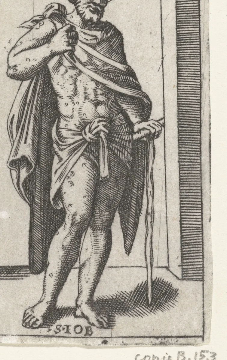 Heilige Job met zweren op zijn lichaam by anonymous, print, 1500-1575