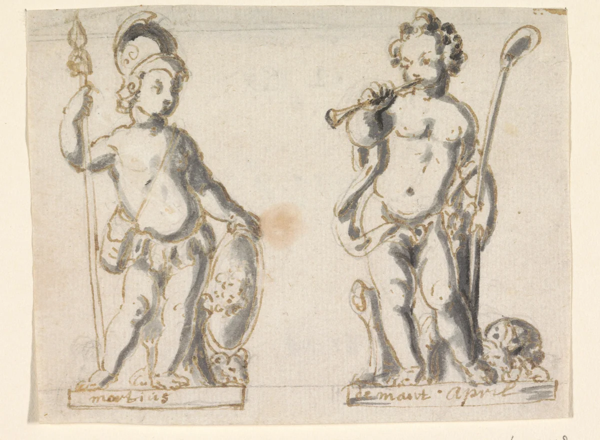 Maart en april by Walter Pompe, drawing, 1713-1777