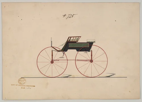 Phaeton #728 by Brewster & Co., drawing, 1850-1870