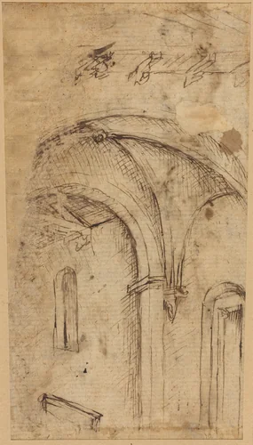 Gothic Vault [verso] by Parri Spinelli, drawing, 1387-1453