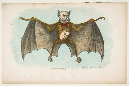 Vampyr, from "The Comic Natural History of the Human Race" by Henry Louis Stephens, print, 1851