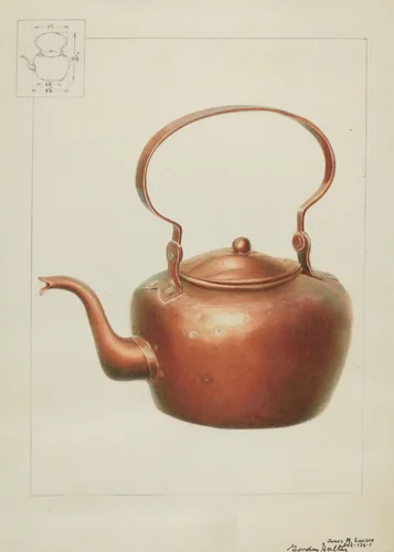 Copper Kettle with Spout by James M. Lawson; Gordon Saltar, index of american design, 1936