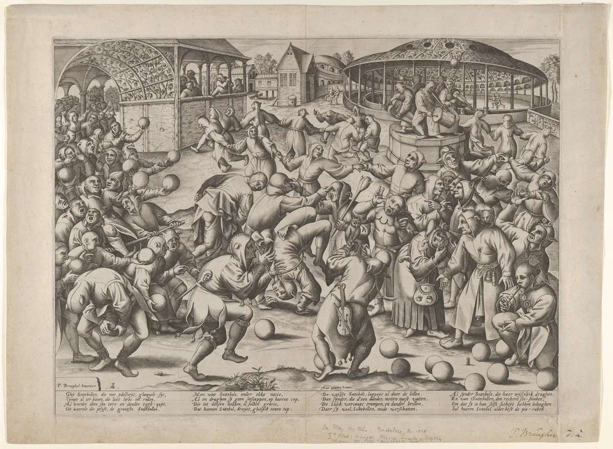 Festival of Fools by Pieter Bruegel, print, 1570-1600