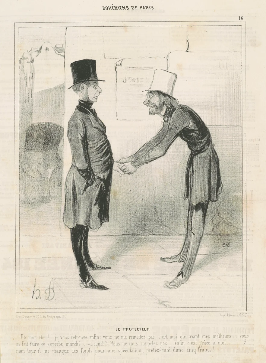 Le Protecteur by Honoré Daumier, print, 1842