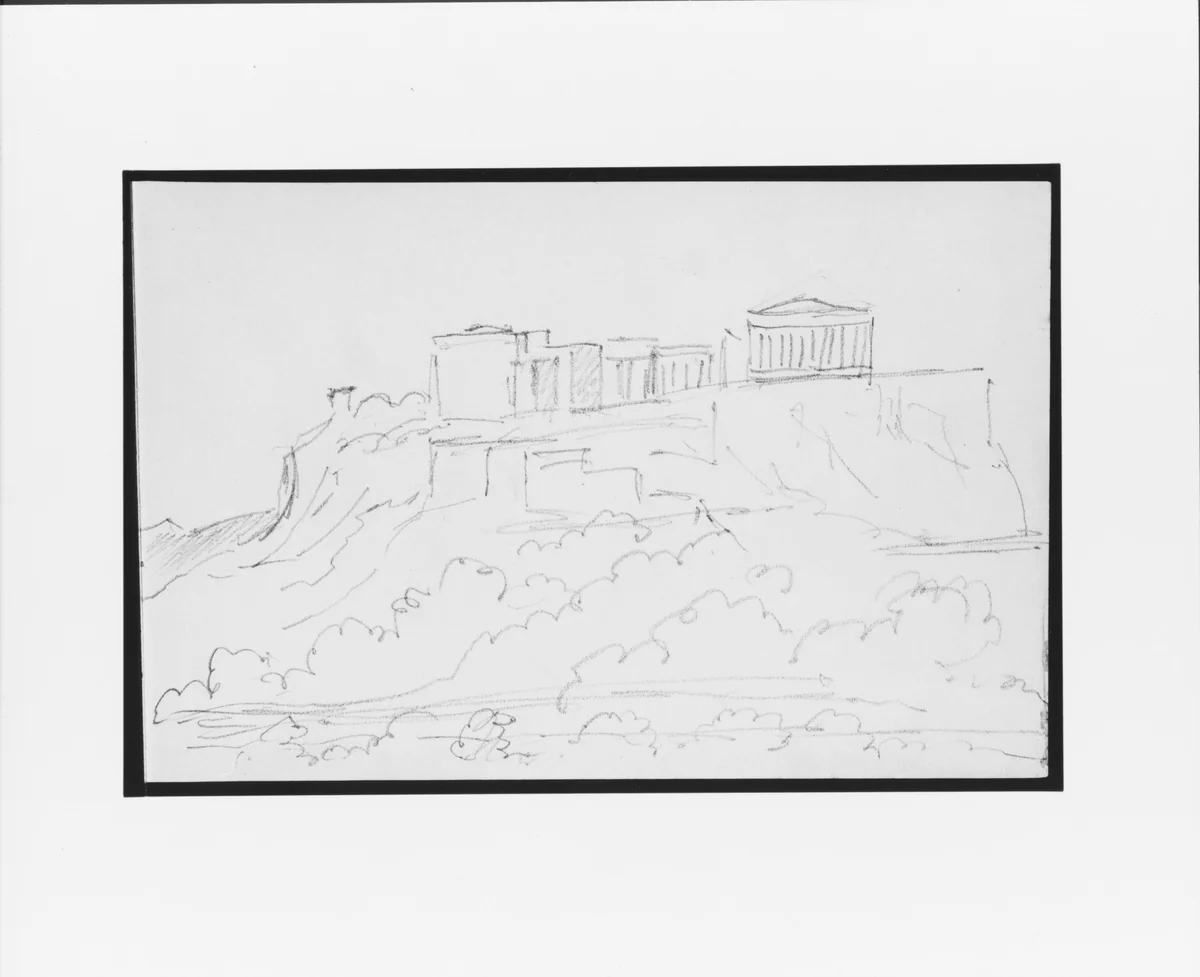 Sketch of Ancient Ruins on Hilltop (from Sketchbook) by Mary Newbold Sargent, artwork, 1904