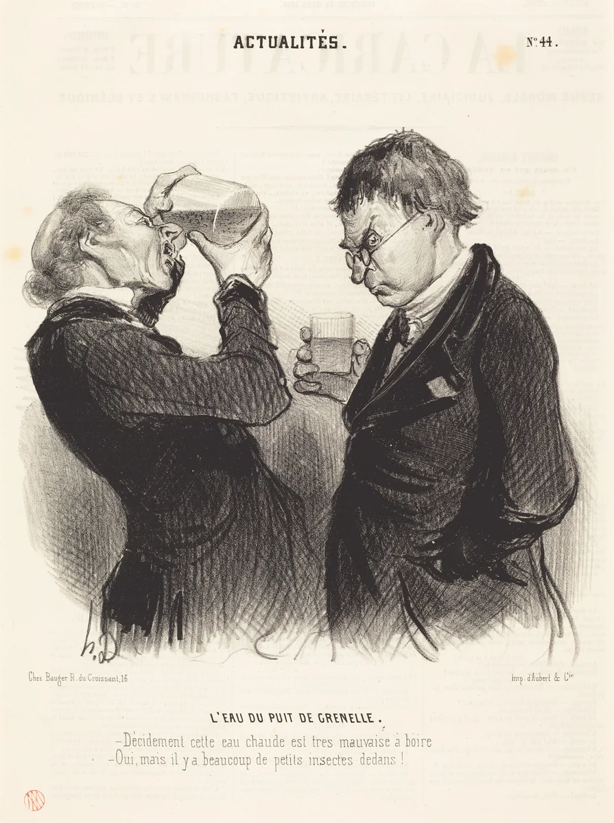 L'Eau du puits de Grenelle by Honoré Daumier, print, 1841