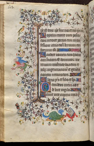 Hours of Charles the Noble, King of Navarre (1361-1425): fol. 56v, Text by Master of the Brussels Initials and Associates, book, 1400-1410