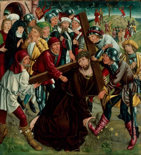 Christ Carrying the Cross by Master of the Freising Visitation, painting, 1480-1500