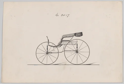 Design for Pony Phaeton, no. 3517 by Brewster & Co., drawing, 1879