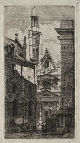 Etchings of Paris: Church of St. Stephen of the Mount by Charles Meryon, print, 1852