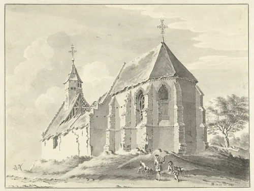 Kapel te Leenderstrijp by Jan de Beijer, drawing, 1738-1739