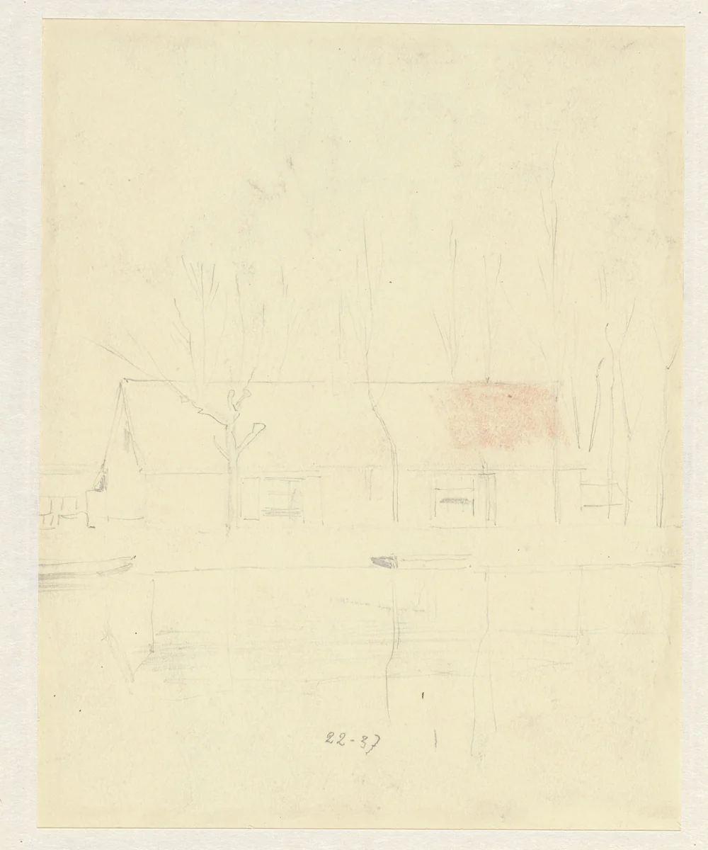 Schets van huizen by Jan Hanau, drawing, 1886