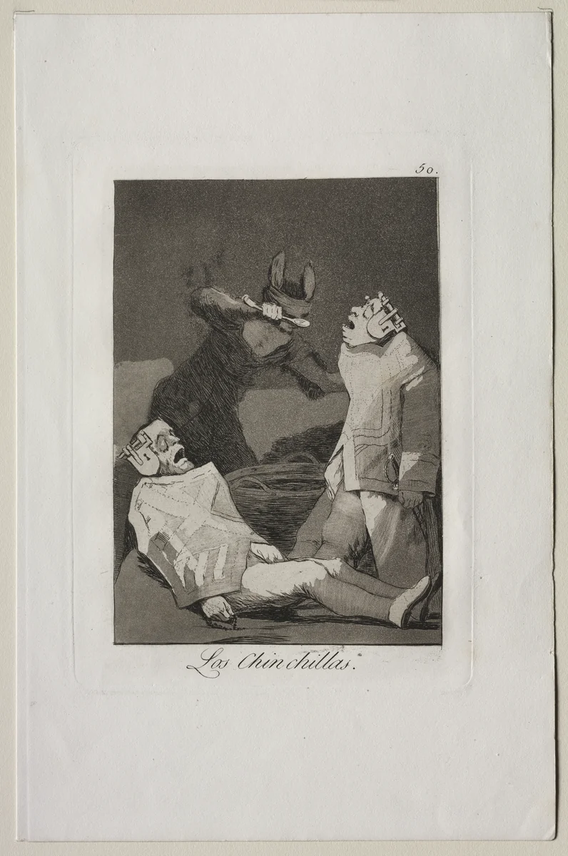 The Chinchillas, Plate 50 by Francisco de Goya, print, 1799