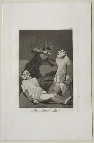 The Chinchillas, Plate 50 by Francisco de Goya, print, 1799