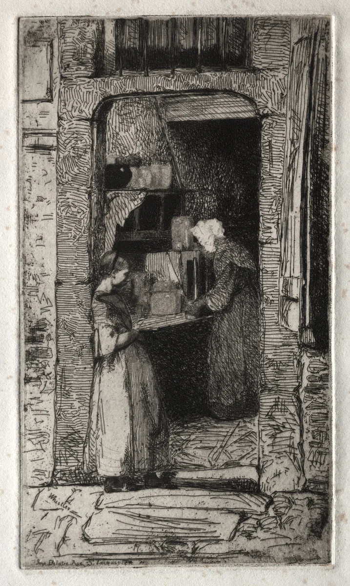 Twelve Etchings from Nature: La Marchande de Moutarde by James McNeill Whistler, print, 1858