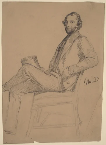Seated Study of M.D. by Eastman Johnson, drawing, 1824-1906