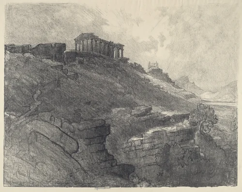 The Temples on the Wall, Girgenti by Joseph Pennell, print, 1913