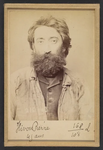Hivon. Pierre. 45 ans, né à Bourbon le Chambai (Allier). Lithographe. Anarchiste. 4/3/94. by Alphonse Bertillon, photograph, 1894