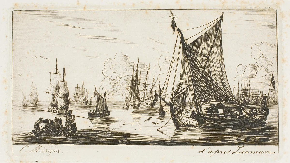 South Sea Fishers by Charles Meryon, print, 1850