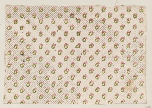 Sheet with overall dot and abstract pattern by anonymous, print, 1800-1900