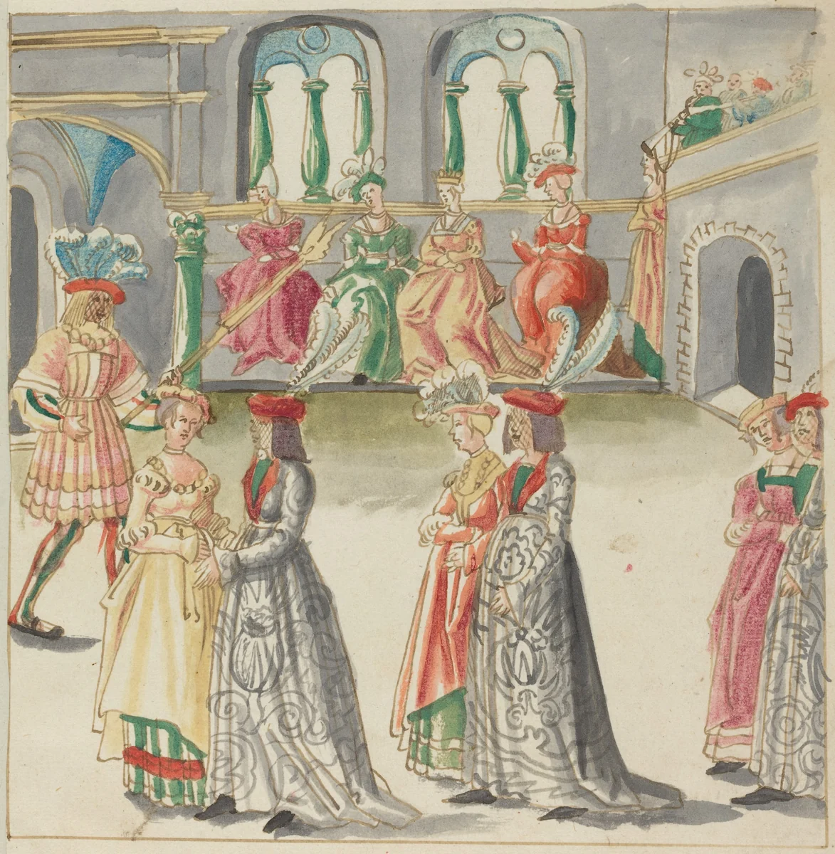 Masquerade by German 16th Century, drawing, 1515