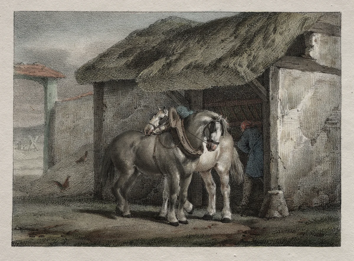 Farm Horse by Horace Vernet, print, 1820