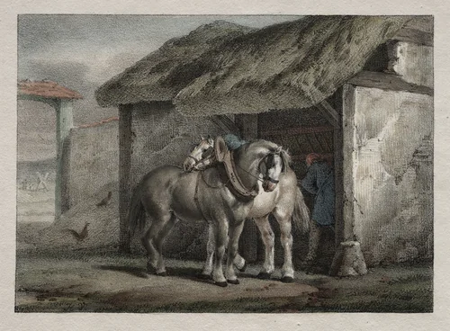 Farm Horse by Horace Vernet, print, 1820