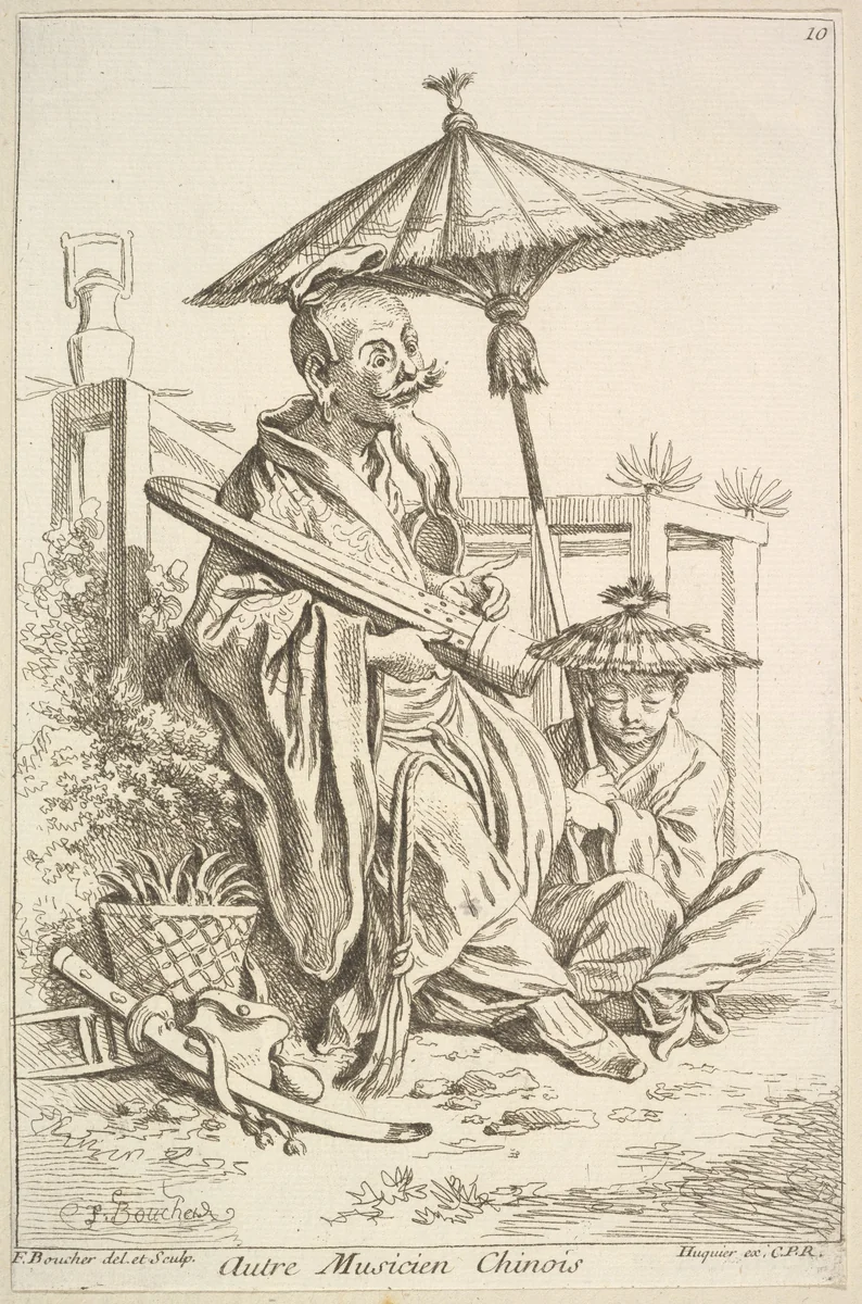 Another Chinese Musician by François Boucher, print, 1738-1745