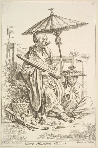 Another Chinese Musician by François Boucher, print, 1738-1745