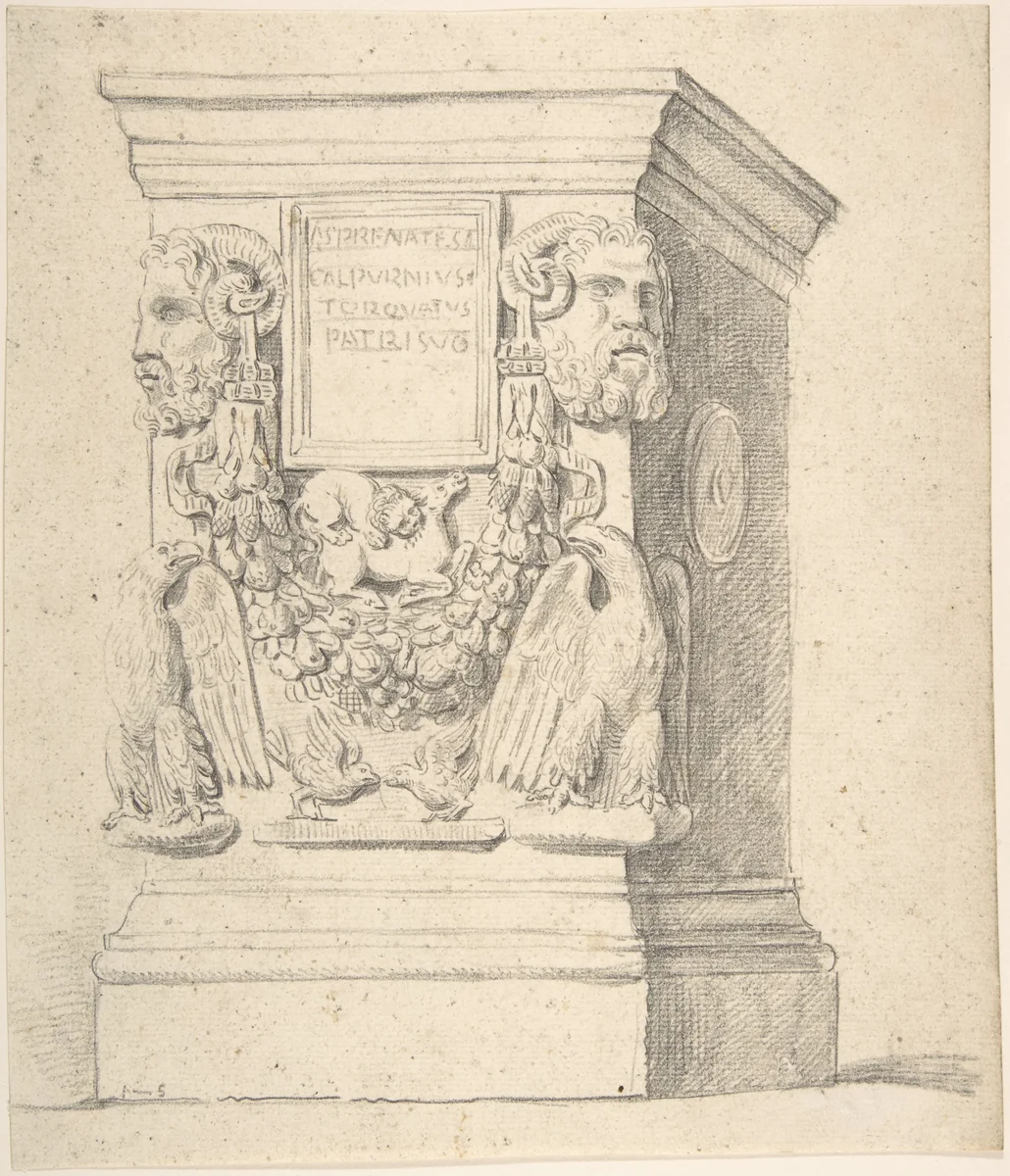 Sketch of a Classical Pedestal by Thomas Hardwick, drawing, 1776-1779