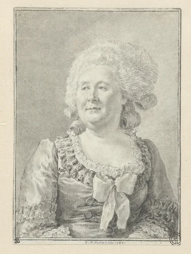 Damesportret, ten halven lijve, het gezicht iets naar links gewend by Charles Nicolas Cochin, drawing, 1782