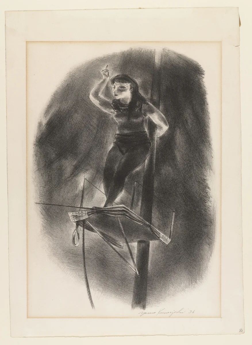 Tightrope Performer by Yasuo Kuniyoshi, print, 1936