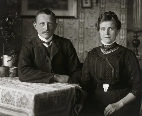 Young Farming Couple by August Sander, photograph, 1913