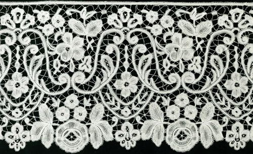 Flounce by Belgium, probably Bruges, textile, 1865-1885