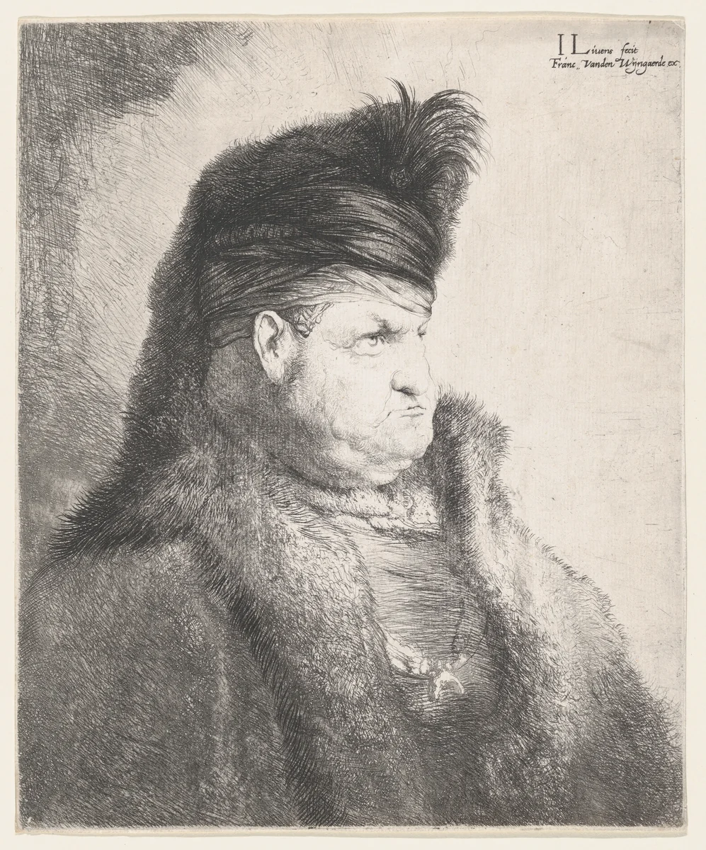 Man in a Turban by Jan Lievens, print, 1620-1674