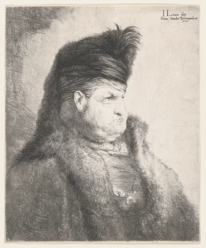Man in a Turban by Jan Lievens, print, 1620-1674