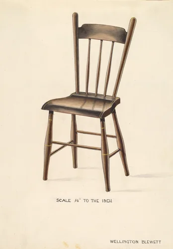 Bishop Hill: Chair by Wellington Blewett, index of american design, 1936