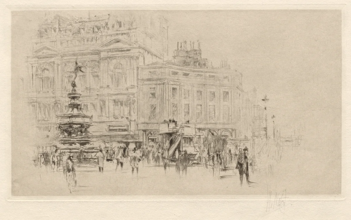 Picadilly Circus by William Walcot, print, 1913