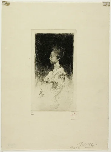 Small Head by Robert Frederick Blum, print, 1877-1903