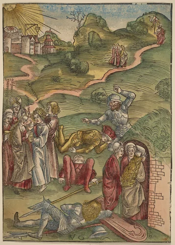 Three Marys at the Tomb by Urs Graf, print, 1485-1529