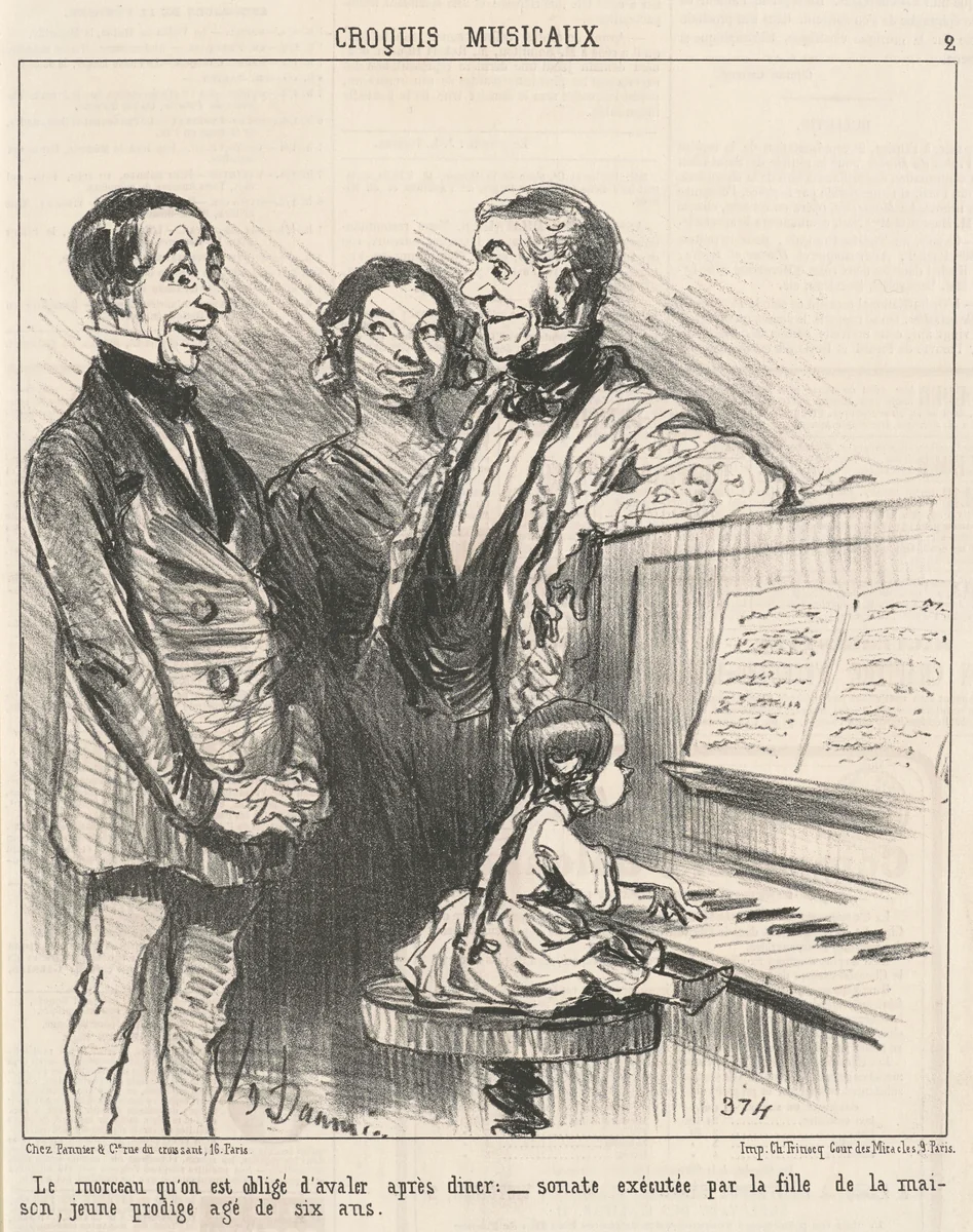 Le morceau qu'on obligé d'avalier ... by Honoré Daumier, print, 1852