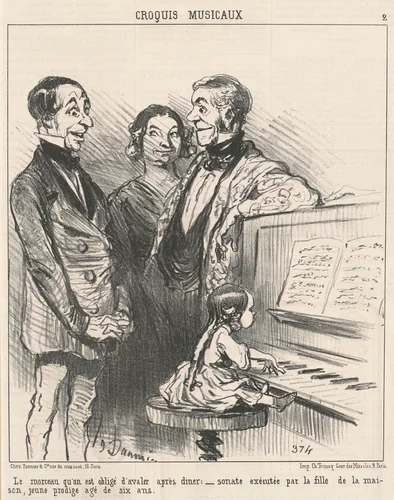 Le morceau qu'on obligé d'avalier ... by Honoré Daumier, print, 1852