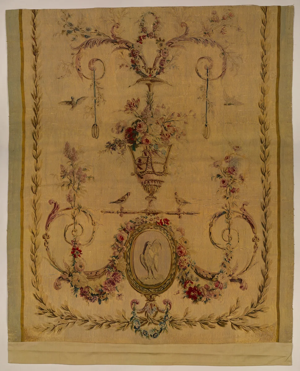 Back panel for a bed (Lit à la duchesse en impériale) by Beauvais, textile, 1775-1795