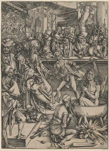 The Martyrdom of Saint John by Albrecht Dürer, print, 1496-1498